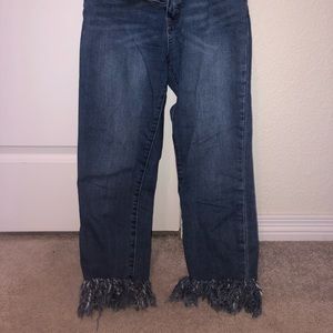fringe blue jeans